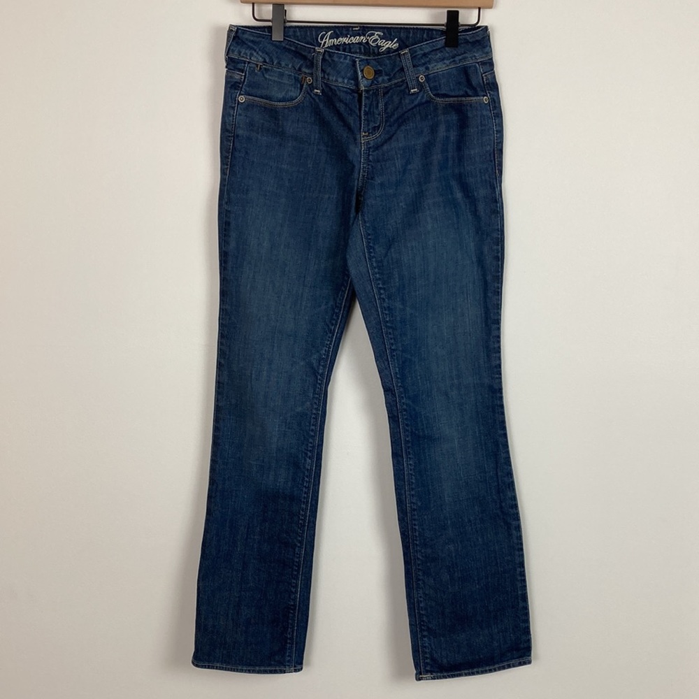 American Eagle Outfitters Women’s Straight Leg Jeans - Dark Blue - Picture 2 of 12